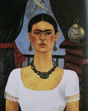 Oil kahlo,frida Painting - Self portrait ,Time flies  ,1929 by Kahlo,Frida