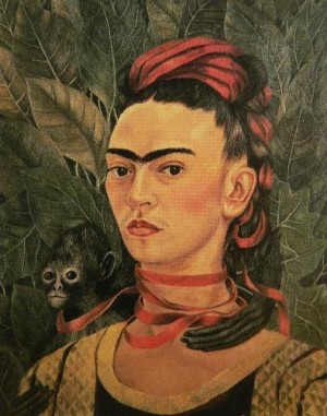 Oil kahlo,frida Painting - Self portrait with Monkey , 1940 by Kahlo,Frida