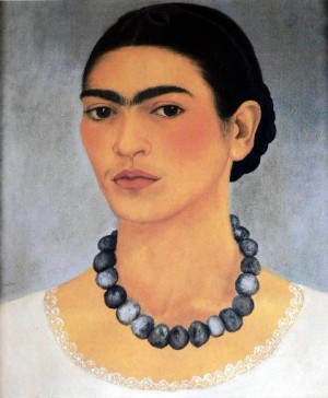 Oil kahlo,frida Painting - Self portrait with Necklace,1933 by Kahlo,Frida