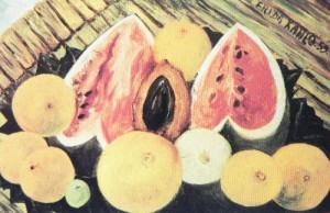 Oil kahlo,frida Painting - Still life with Watermelons , 1953 by Kahlo,Frida