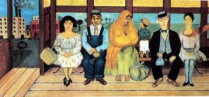 Oil kahlo,frida Painting - The Bus ,1929 by Kahlo,Frida