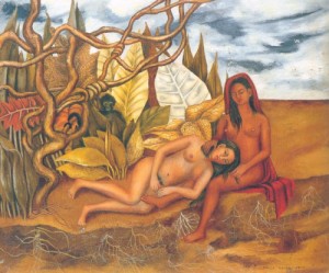 Oil kahlo,frida Painting - The Earth Itself (My Nurse and I)  1939 by Kahlo,Frida