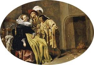Oil Painting - The Procuress ca 1630 by Duck, Jacob