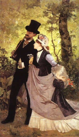 Oil Painting - Honeymoon, 1873 by Duez, Ernest