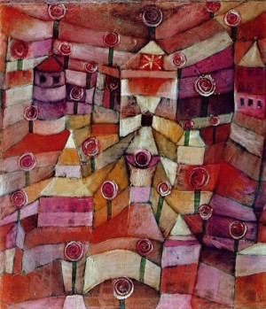 Oil klee,paul Painting - Rose Garden(The Golden Fish)  1920 by Klee,Paul