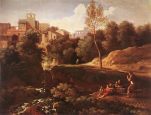 Oil Painting - Imaginary Landscape   1650s by Dughet, Gaspard