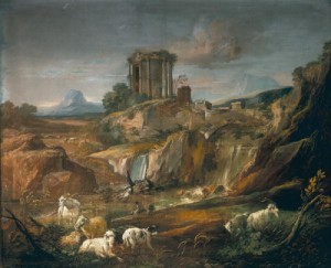 Oil Painting - Landscape with Ruins by Dughet, Gaspard