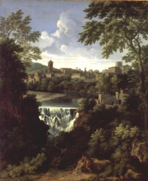 Oil Painting - The Falls of Tivoli by Dughet, Gaspard