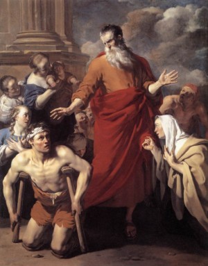 Oil Painting - St Paul Healing the Cripple at Lystra   1663 by Dujardin, Karel