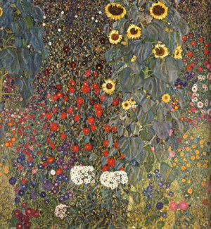 Oil garden Painting - Farm Garden with Sunflowers, 1905-06 by Klimt Gustav