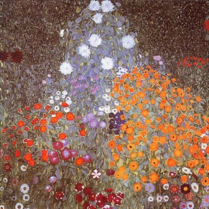Oil flower Painting - Flower Garden (1905) by Klimt Gustav