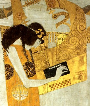 Oil klimt gustav Painting - Hymn to Joy (Detail 2 1902) by Klimt Gustav