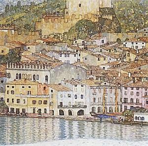Oil klimt gustav Painting - Malcesine on Lake Garda, 1913 by Klimt Gustav