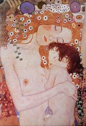  Photograph - Mother and Child by Klimt Gustav