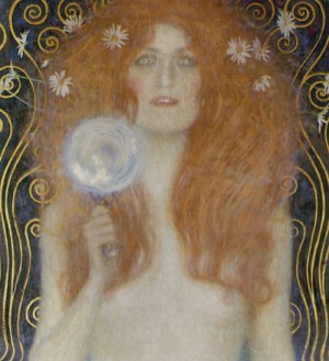 Oil Nude Painting - Nude Veritas(Detail)  1899 by Klimt Gustav