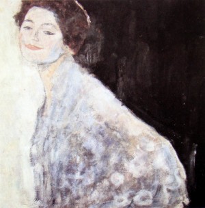 Oil klimt gustav Painting - Portret van een dame in het wit(1917-1918) by Klimt Gustav