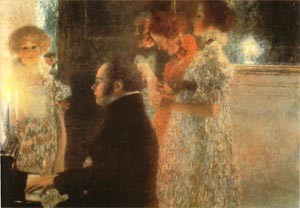 Oil klimt gustav Painting - Schubert at the Piano 1899 by Klimt Gustav