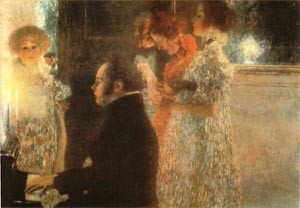  Photograph - Schubert at the Piano 1899 by Klimt Gustav
