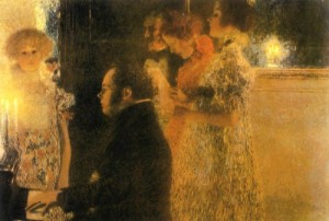 Oil klimt gustav Painting - Schubert at the Piano by Klimt Gustav