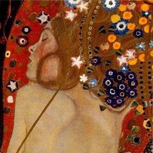 Oil klimt gustav Painting - Sea Serpents IV (detail) by Klimt Gustav