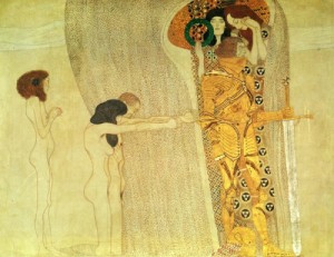 Oil klimt gustav Painting - The Beethoven Frieze by Klimt Gustav