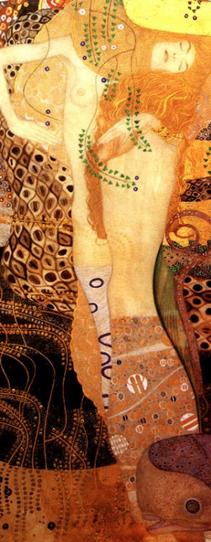Oil water Painting - Water Serpent 1 by Klimt Gustav