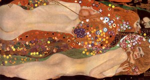 Oil klimt gustav Painting - Water Serpents II  1904-07 by Klimt Gustav