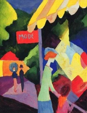 Oil macke ,august Painting - Fashion Store Window by Macke ,August