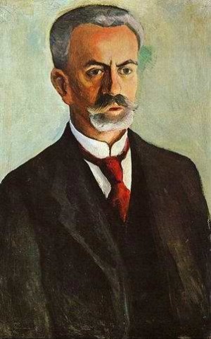 Oil portrait Painting - Portrait of Bernhard Koehler 1910 by Macke ,August