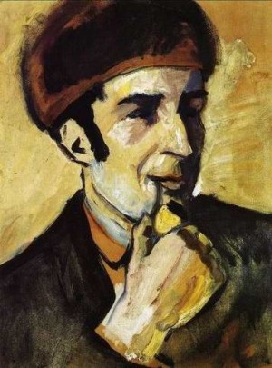 Oil macke ,august Painting - Portrait of Franz Marc (Bildnis Franz Marc) 1910 by Macke ,August