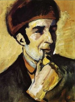 Oil Portrait Painting - Portrait of Franz Marc (Bildnis Franz Marc) 1910 by Macke ,August