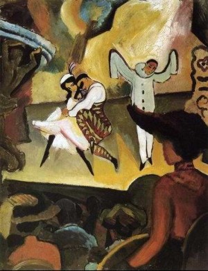 Oil macke ,august Painting - Russian Ballet I 1912 by Macke ,August