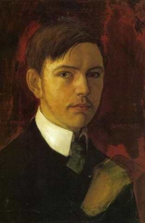 Oil portrait Painting - Self Portrait 1906 by Macke ,August