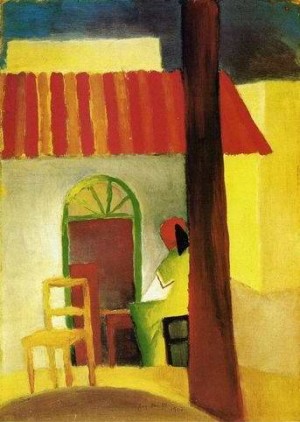 Oil macke ,august Painting - Turkish Cafe by Macke ,August