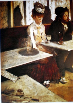 Oil cafe  dining Painting - Au Cafe(In a Cafe),1875-1876 by Manet,Edouard