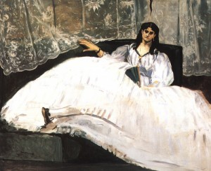  Photograph - Bauldaire's Mistress Reclining, 1862 by Manet,Edouard