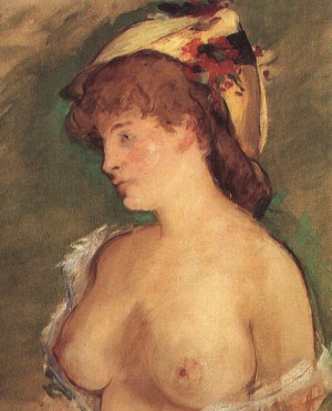 Oil woman Painting - Blond Woman with Bare Breasts, 1878 by Manet,Edouard