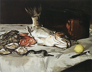 Oil still-life Painting - Fish (Still-Life), 1864 by Manet,Edouard