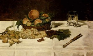  Photograph - Grapes, Peaches and Almonds    1864 by Manet,Edouard