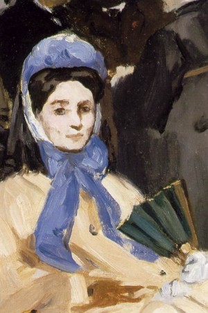 Oil music Painting - Music in the Tuileries(DETAIL of Mme Lejosne) 1862  7 by Manet,Edouard