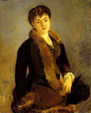 Oil portrait Painting - Portrait of Mlle Isabelle Lemonnier. c. 1879-80 by Manet,Edouard