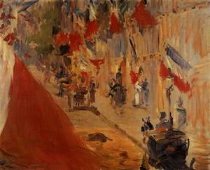  Photograph - Rue Mosnier Decorated with Flags 1878 by Manet,Edouard