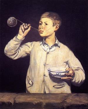 Oil manet,edouard Painting - Soap Bubbles 1867 by Manet,Edouard