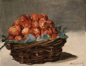 Oil manet,edouard Painting - Strawberries ca. 1882 by Manet,Edouard