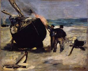  Photograph - Tarring the Boat 1871 by Manet,Edouard