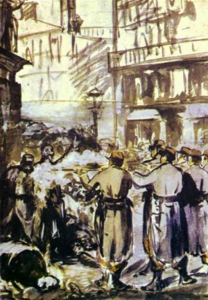  Photograph - The Barricade (Civil War). 1871 by Manet,Edouard