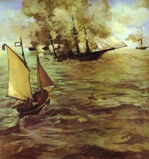  Photograph - The Battle of the Kearsarge and the Alabama. 1864 by Manet,Edouard