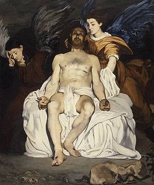 Oil manet,edouard Painting - The Dead Christ and the Angels 1864 by Manet,Edouard