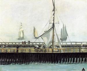 Oil manet,edouard Painting - The Pier at Boulogne 1869 by Manet,Edouard