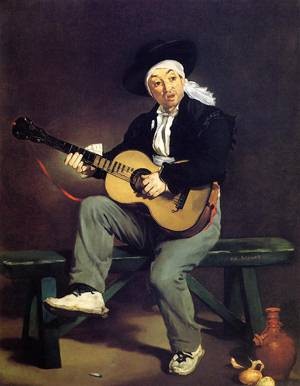 Oil manet,edouard Painting - The Spanish Singer (aka Guitarrero) 1860 by Manet,Edouard